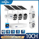 Hiseeu 4MP 10CH Wireless Wifi Solar Battery Security Camera CCTV System W/Audio