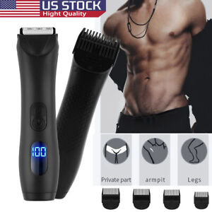 Electric Men's Manscaping Pubic Hair Trimmer Waterproof Groin Ball Body Shaver