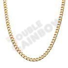 Men Women's Stainless Steel 14K Gold Plated Cuban Curb Necklace Link 18-36
