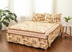 DaDa Bedding Roses Garden Floral Brown Yellow Quilted Coverlet Bedspread Set