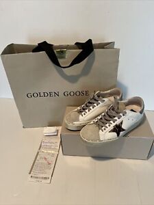 Golden Goose Womens Hi Star Sneakers Custom Gray Leopard/White 38 Worn 3 Times