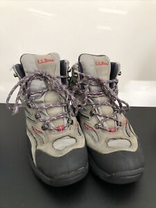 LL Bean Tek 2.5 Waterproof Trail Hiking Mid Top Boots Gray Black Mens Size 8