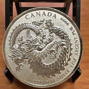 2020 Canadian $5 One Ounce Lucky Dragon High Relief .9999 Silver Bullion