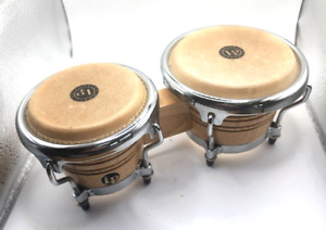 LP Music Collection Mini Bongo Hand Drum Tunable Tight Heads Solid Wood  EUC