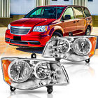 For 08-16 Chrysler Town & Country 11-17 Dodge Grand Caravan Headlights Chrome (For: 2008 Chrysler Town & Country LX 3.3L)