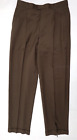 Vintage Zanella Men's Size 33 Brown Pleated Front Cuffed Dress Formal Pants