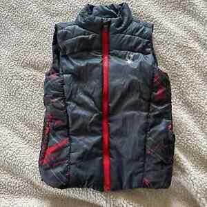 SPYDER 4T Toddler Black Puffer Vest Red Accents Full Zip Pockets Insulated
