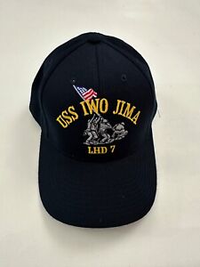 New The Corps USS Iwo Jima LHD 7 Logo Blue Baseball Cap Hat One Size