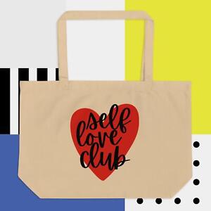 Self Love Club large organic tote bag