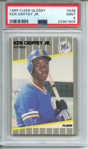 1989 Fleer Glossy #548 Ken Griffey Jr. Rookie Card PSA 9 Mint Seattle Mariners