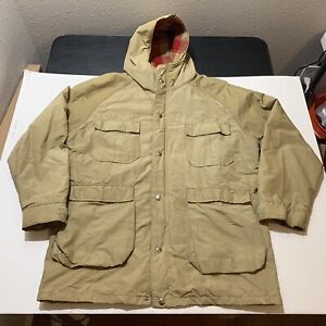 Vintage Woolrich Wool Flannel Field Jacket Blanket Lined Parka Coat USA Mens L
