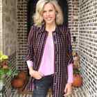 CAbi Limited Edition Plaid Frontier Jacket #4061 small