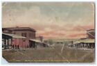 1916 Main Street View Dirt Road Canadian Texas TX Handcolored Antique Postcard