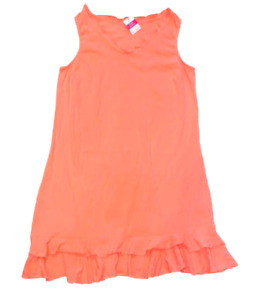 FRESH PRODUCE XL Sunset Orange SUNRISE Cotton Flounce V Neck Dress $68 NWT XL