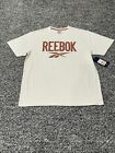Reebok Mens Overlay Logo CVC Jersey Tee Shirt- Beige - Medium-Brand New w Tag