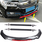 For Honda Accord  Front Bumper Lip Spoiler Splitter Strut Rods Carbon Fiber (For: CRX)
