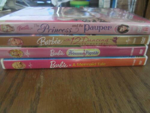 BARBIE MOVIE LOT OF 4 DVD'S - MERMAID TALE, PRINCE & PAUPER, DANCING PRINCESS +