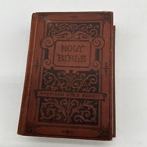 New ListingAntique- 1893- HOLY BIBLE-Old & New Testaments- American Bible Society, Small