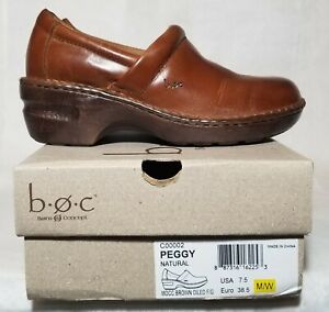 BORN BOC Concept Leather Mule Clogs Size 7.5 / 38.5  Brown With Box