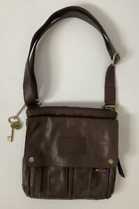 Fossil Long Live Vintage Brown Leather Crossbody Bag Issue 54