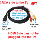 5FT NEW HDMI Male To 3 RCA Video Audio AV Transmitter Adapter Cable HDTV 1080