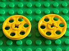 2 x LEGO TECHNIC yellow wedge belt wheel 4185 set 5893 7660 8277 10026 8480 8456