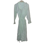 Vintage NWT Miss Elaine Long Nightgown and Robe Set Green Embossed fabric sz S