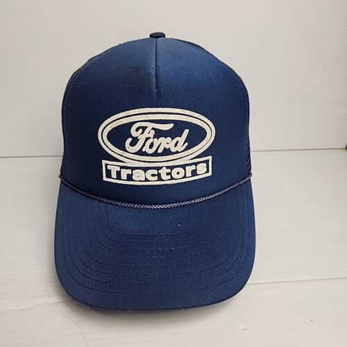 Vintage Ford Tractors Mesh Trucker Snapback Hat Distressed
