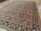 Antique Mahal 9x12 Oriental Area Rug wool hand-knotted Rust Black Blue Beige