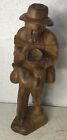 New ListingVintage Hand Carved Wood Traveling Man Hobo Folk Art Sculpture Figurine 12”