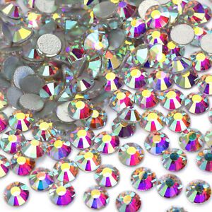 Top quality Crystal AB Rhinestones Flat Back Gems for Nails Clothes Craft Decor