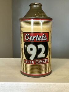 OERTELS '92 LAGER BEER - EARLY 1950'S -12OZ HIGH PROFILE CONE TOP CAN - UNLISTED