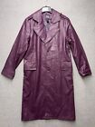 Suicide Squad Joker Faux Leather Trench Coat Mens XL Purple Duster Lined FLAW