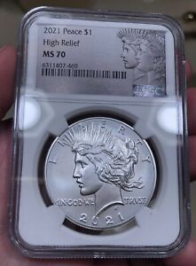 2021 High Relief Peace Dollar graded MS70 by NGC Nice Coin