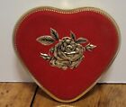 Vintage Red Valentine Heart Chocolate Candy Box TIN & Felted Red Made In Germany