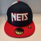 New Era Brooklyn Nets Men's Hat NBA City Edition Fitted Cap Size 7 Navy/Red