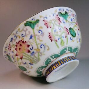 Chinese Antique Antique Porcelain Colorful Flower Tea Bowl