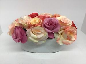 Pink Centerpieces Table Flowers Rose Dining Room Faux Silk Artificial