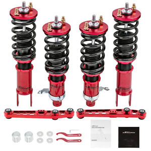 4PC Coilovers + 2PC Rear Lower Control Arms Lowering Kit For Honda Civic 92-95 (For: Honda)