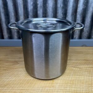 Vintage Vollrath 8Qt Stainless Steel Stock Pot with Lid Made In USA 9” X 9”