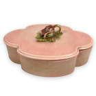 Vintage Robertson Hollywood Pottery Crackle Ceramic Pink Box Rose Handle Glazed