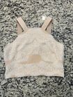 Endless Rose Womens Ivory Lace C1 Cropped Tee Crop Top M