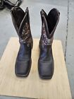 Justin Mens Cowboy Boots 10.5 D Square Toe Camouflage Camo Leather Western