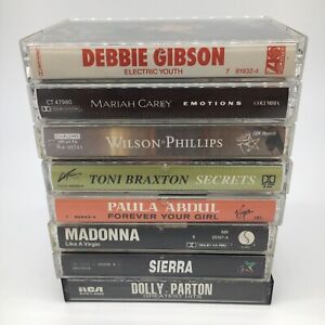 80s 90s Cassette Tape Lot Of 8 Female Artists Divas Mariah Madonna Paula Abdul