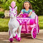 Disney Princess Royal Horse And Carriage Girls 6V Ride-On Toy, Ages 3+ Years