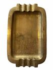 VTG Solid Brass Art Deco Sleek Ashtray Made in India 5.5 X 9” Heavy Original