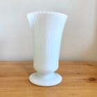 vintage white milk glass vase large E.O. Brody 1960's