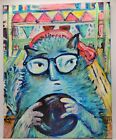 New ListingMelissa Bollen ALLEY CAT original acrylic painting  2015 SIGNED FRONT & BACK
