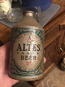 ALTES CROWNTAINER BEER CAN DETROIT MICHIGAN IRTP. TIVOLI CONE TOP MICH MI
