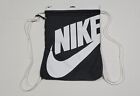 Nike Heritage Drawstring Gym Sack TRaining Bag Black White BA5351-011